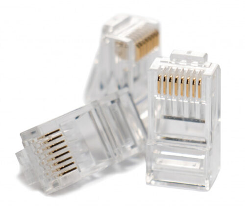 Hikvision RJ45 csatlakozó, Cat.5E 100db/csomag, tömör érhez