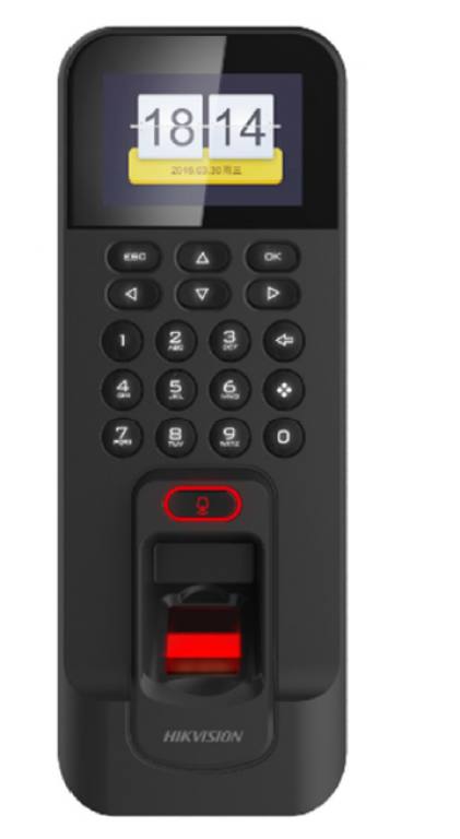 Hikvision Beléptető vezérlő terminál; ujjnyomat- és Mifare hitelesítéssel; RS485 és Wiegand kimenet