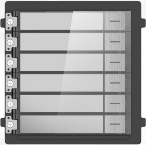 hikvision-ds-kd-kks.jpg Hikvision Moduláris IP video-kaputelefon, kültéri 6 lakásos modul, rozsdamentes acél
