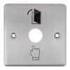 Nyomógomb pajzs 90 x 90 mm 19 mm furatátmérővel INOX