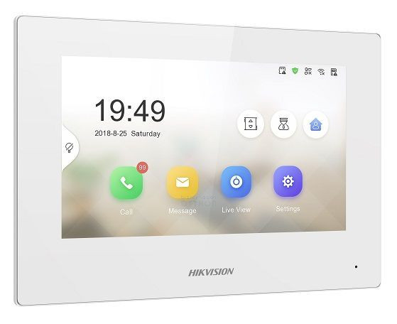 Hikvision IP video-kaputelefon beltéri egység, 7 LCD kijelző, fehér, WiFi