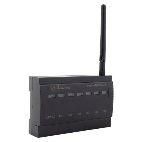 ET-KRC-102 - 6 csatornás(NO) RF+WiFi vevőegység, 2x16 A + 4x10 A kimenettel