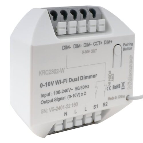 ET-KRC2302-W - 2 csatornás RF + WiFi 0-10V dimmer, (TUYA kompatibilis), 2x 0-100% szabályzott kimenet