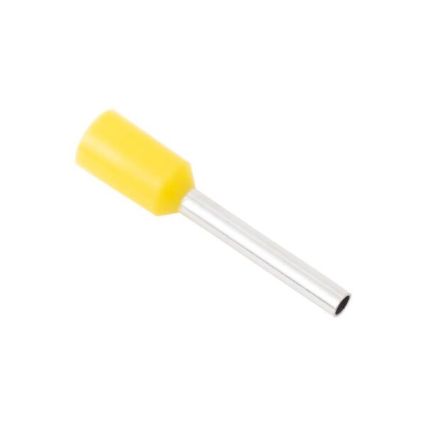 Érvéghüvely AWG20 (0.75mm2) vezetékhez 10mm hosszú sárga köpeny (100 db/csomag)
