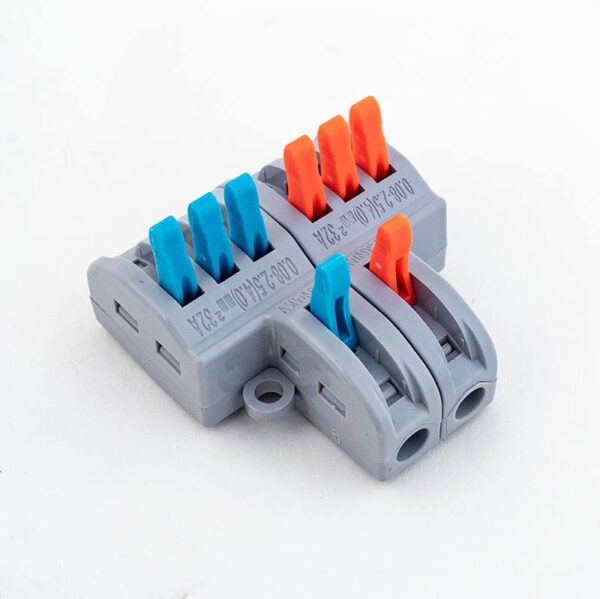 Gyorcsatlakozó 2x3 utas elosztáshoz 0,08 - 2,5 mm² vezetékhez 10 darabos csomag