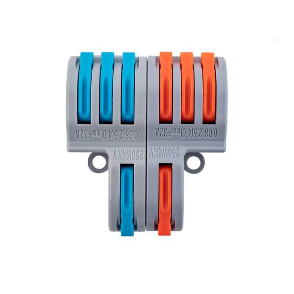 Gyorcsatlakozó 2x3 utas elosztáshoz 0,08 - 2,5 mm² vezetékhez 10 darabos csomag
