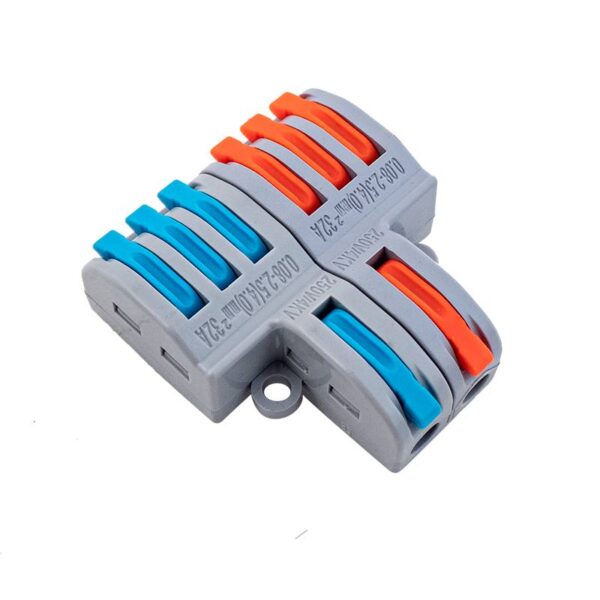 Gyorcsatlakozó 2x3 utas elosztáshoz 0,08 - 2,5 mm² vezetékhez 10 darabos csomag