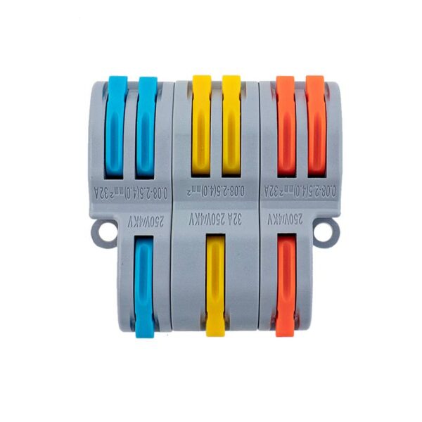 Gyorcsatlakozó 3x2 utas elosztáshoz 0,08 - 2,5 mm² vezetékhez 10 darabos csomag