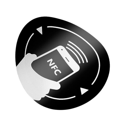 Öntapadós, anti-metal RFID matrica, 13,56 MHz NFC chippel - fekete