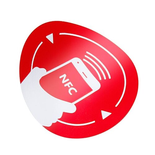 Öntapadós, anti-metal RFID matrica, 13,56 MHz NFC chippel - piros