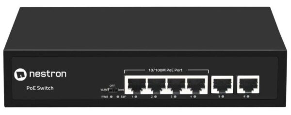 Nestron NSP-104F02F-65M – 6 portos 10/100 PoE switch (65 W)