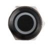 Kimagasló felületű nyomógomb fekete házban(IP65) 16mm-es furathoz-NO piros-zöld LED gyűrűvel