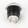 Kimagasló felületű nyomógomb fekete házban(IP65) 16mm-es furathoz-NO piros-zöld LED gyűrűvel