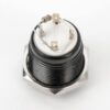 Kimagasló felületű nyomógomb fekete házban(IP65) 16mm-es furathoz-NO piros-zöld LED gyűrűvel