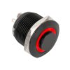 Kimagasló felületű nyomógomb(IP65) 19mm-es furathoz-NO piros-zöld LED gyűrűvel fekete színű házban