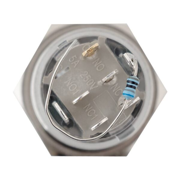 Kimagasló felületű nyomógomb(IP65) 19mm-es furathoz-NO/NC piros-zöld-kék LED gyűrűvel