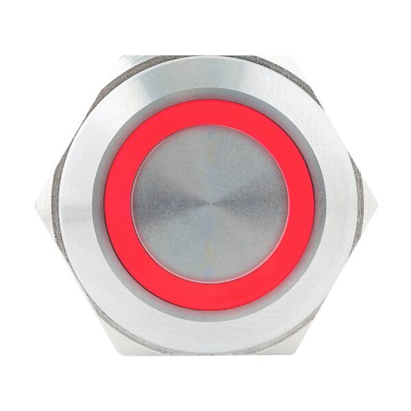 Kimagasló felületű nyomógomb(IP65) 19mm-es furathoz-NO/NC piros-zöld-kék LED gyűrűvel