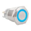 Kimagasló felületű nyomógomb(IP65) 19mm-es furathoz-NO/NC piros-zöld-kék LED gyűrűvel