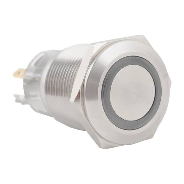 Kimagasló felületű nyomógomb(IP65) 19mm-es furathoz-NO/NC piros-zöld-kék LED gyűrűvel
