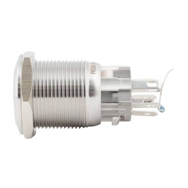 Kimagasló felületű nyomógomb(IP65) 19mm-es furathoz-NO/NC piros-zöld-kék LED gyűrűvel