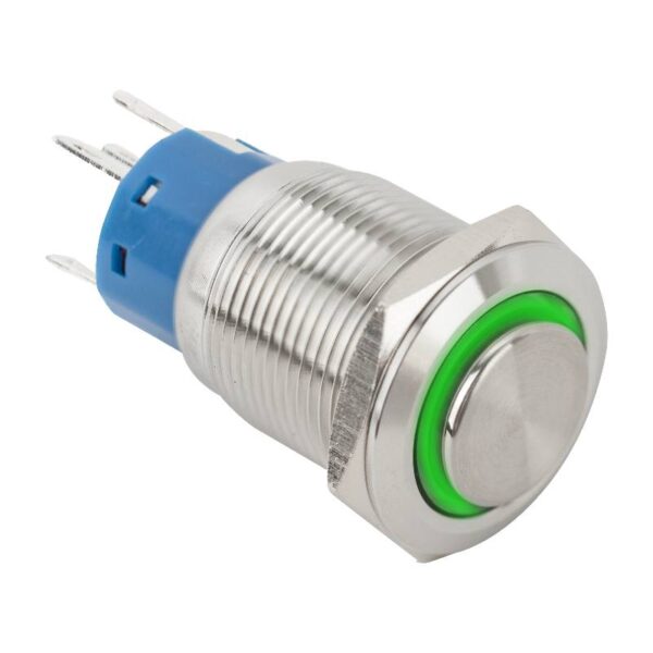 pb-19-nonc-rdgn_1.jpg Kimagasló felületű nyomógomb(IP65) 19mm-es furathoz NO/NC piros-zöld LED gyűrűvel
