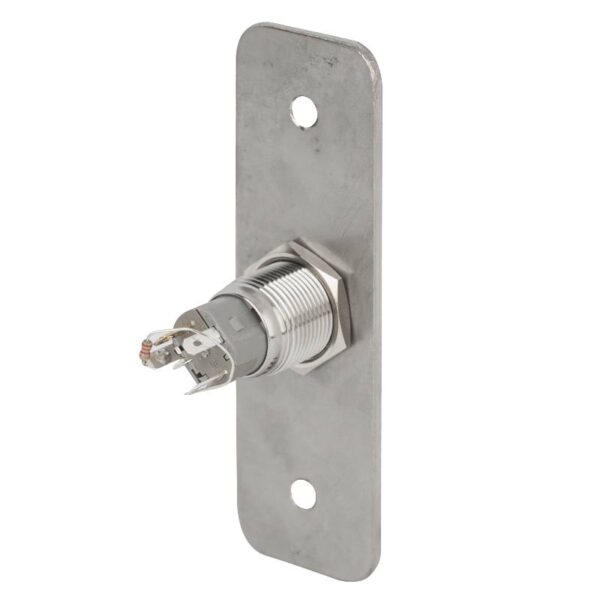 pbk-16-nonc-rdgn-a_4_1.jpg Kimagasló felületű Ø16 mm-es nyomógomb(IP65) 28 mm széles pajzzsal-NO/NC - piros-zöld LED