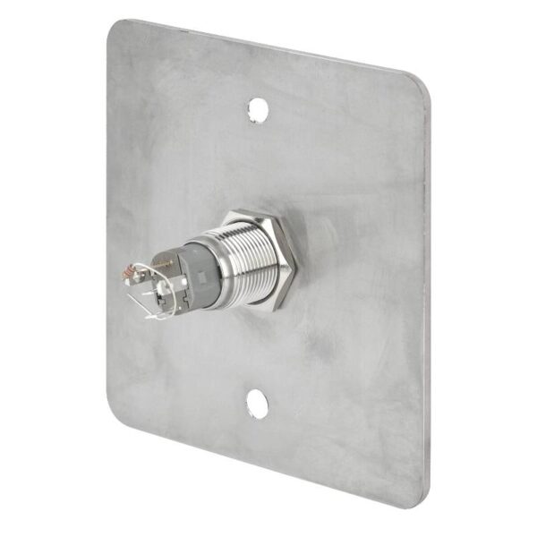 pbk-16-nonc-rdgn-c_4.jpg Kimagasló felületű Ø16 mm-es nyomógomb(IP65) 86 mm széles pajzzsal-NO/NC - piros-zöld LED