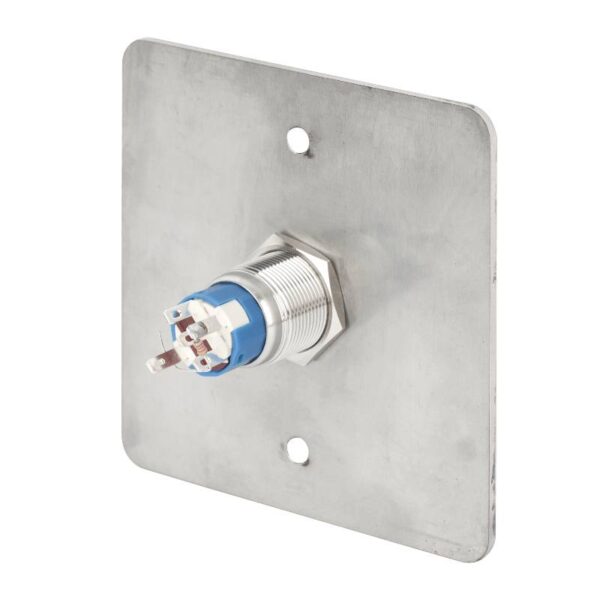 pbk-19-nonc-rdgn-c_2.jpg Kimagasló felületű Ø19 mm-es nyomógomb(IP65) 86 mm széles pajzzsal-NO/NC - piros-zöld LED