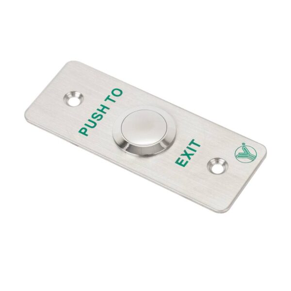 Mikrokapcsolós nyomógomb 90 x 35 mm-es INOX pajzzsal - NO/NC