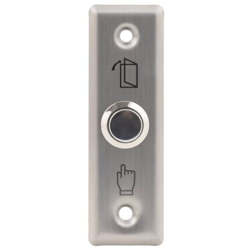 pbk-811a_front.jpg Kimagasló felületű nyomógomb 92 x 29 mm-es INOX pajzzsal - NO