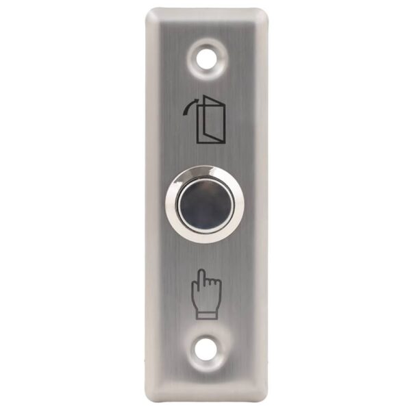 Kimagasló felületű nyomógomb 92 x 29 mm-es INOX pajzzsal - NO