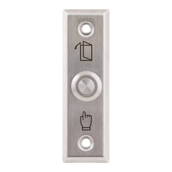 pbk-811a_led_-rd_front.jpg OUTLET: LED-es INOX nyomógomb pajzzsal NO keskeny - piros
