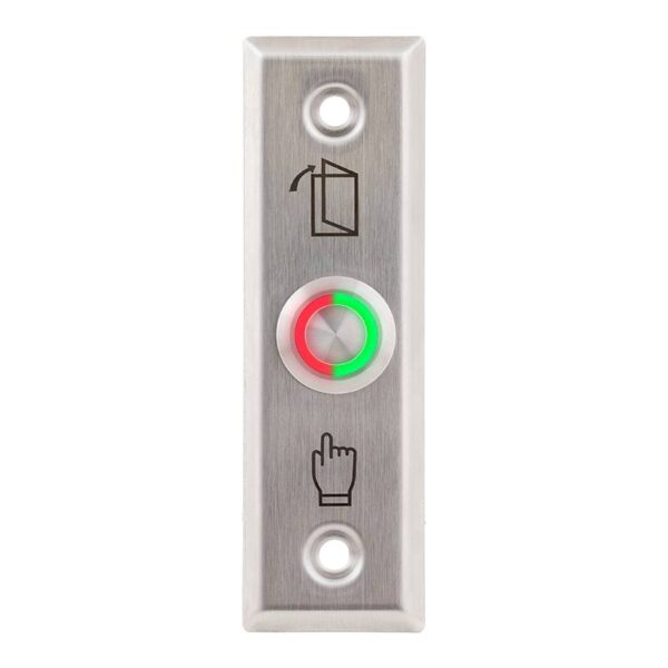 pbk-811a_led_-rdgn_rdgn.jpg Kimagasló felületű nyomógomb(IP65) 92 x 29 mm-es INOX pajzzsal - NO - LED piros-zöld - cseppálló