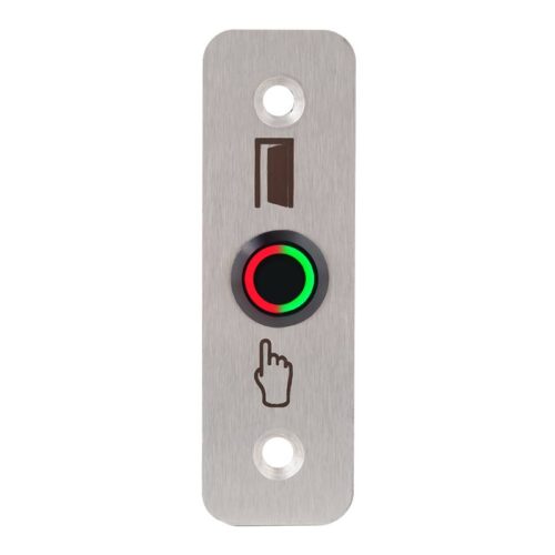 Kimagasló felületű Ø16 mm-es nyomógomb(IP65) fekete házban 28 mm széles pajzzsal-NO - piros-zöld LED