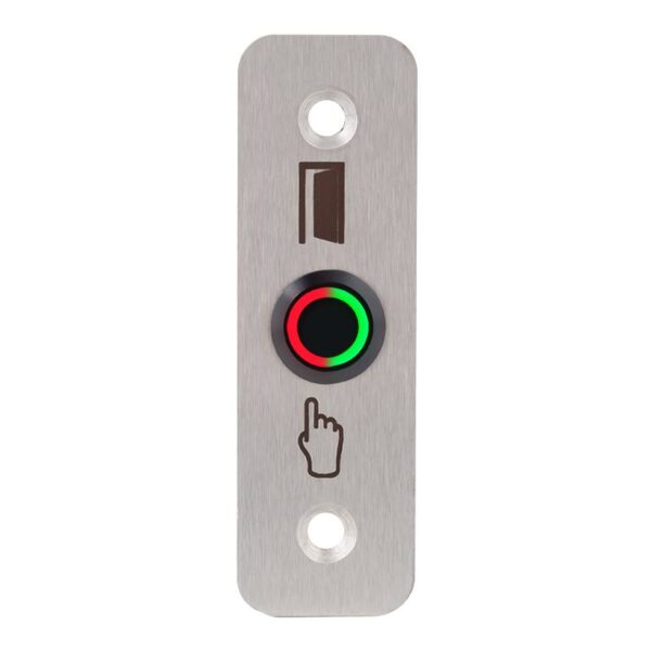 Kimagasló felületű Ø16 mm-es nyomógomb(IP65) fekete házban 28 mm széles pajzzsal-NO - piros-zöld LED