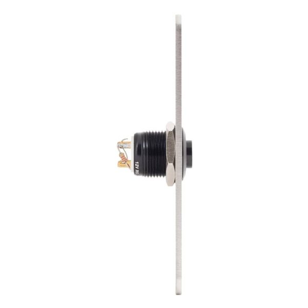 Kimagasló felületű Ø16 mm-es nyomógomb(IP65) fekete házban 28 mm széles pajzzsal-NO - piros-zöld LED