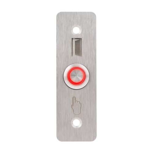 Kimagasló felületű Ø16 mm-es nyomógomb(IP65) 28 mm széles pajzzsal-NO - piros LED