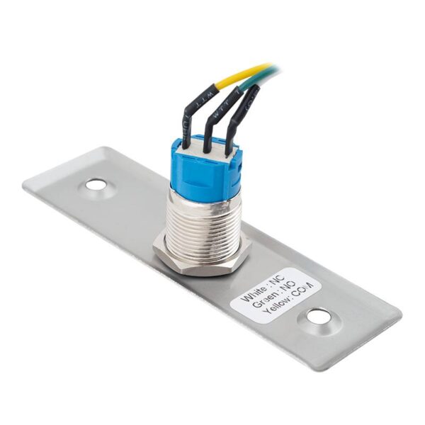 Kimagasló felületű Ø16 mm-es nyomógomb 91 x 28 mm-es INOX pajzzsal - NO/NC