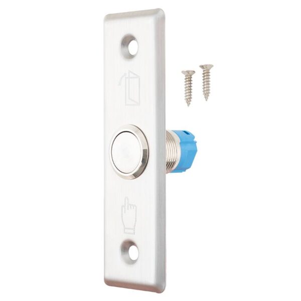 Kimagasló felületű Ø16 mm-es nyomógomb 91 x 28 mm-es INOX pajzzsal - NO/NC