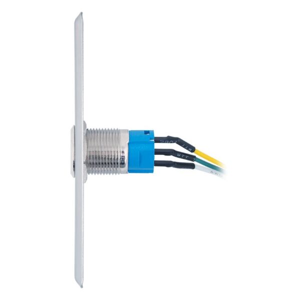 Kimagasló felületű Ø16 mm-es nyomógomb 91 x 28 mm-es INOX pajzzsal - NO/NC