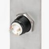 Kimagasló felületű Ø16 mm-es nyomógomb(IP65) fekete házban 35 mm széles pajzzsal-NO - piros-zöld LED