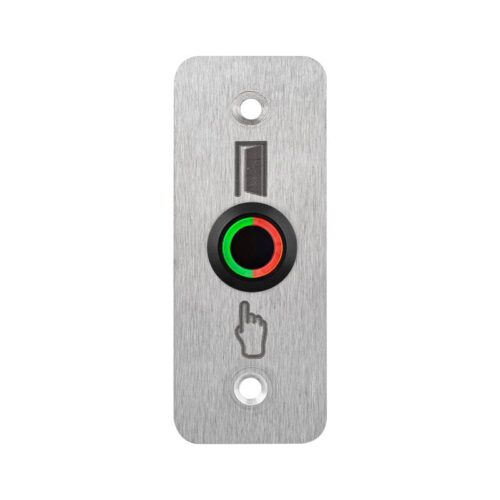 Kimagasló felületű Ø16 mm-es nyomógomb(IP65) fekete házban 35 mm széles pajzzsal-NO - piros-zöld LED