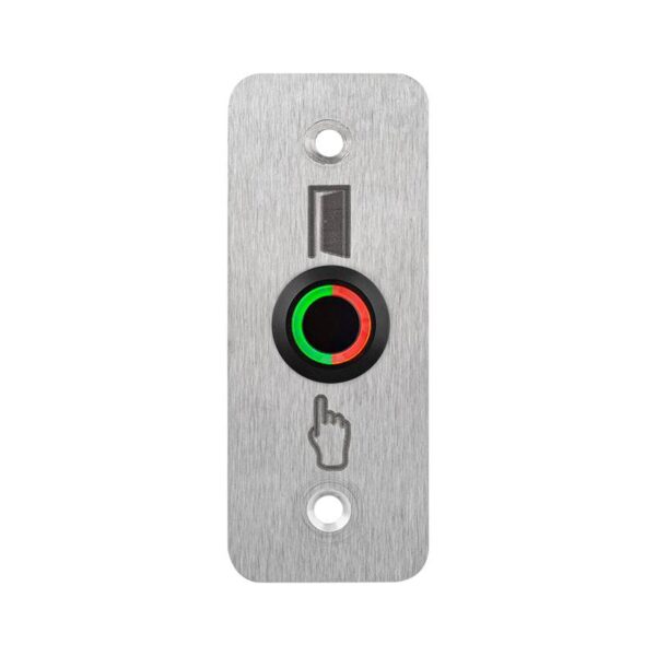 Kimagasló felületű Ø16 mm-es nyomógomb(IP65) fekete házban 35 mm széles pajzzsal-NO - piros-zöld LED