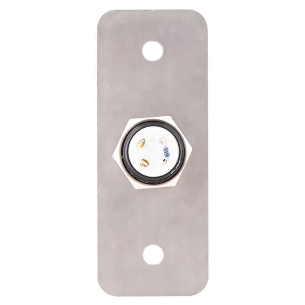 pbk-b-19-no-bk_led_-rdgn_back.jpg Kimagasló felületű Ø19 mm-es nyomógomb(IP65) fekete házban 35 mm széles pajzzsal-NO - piros-zöld LED