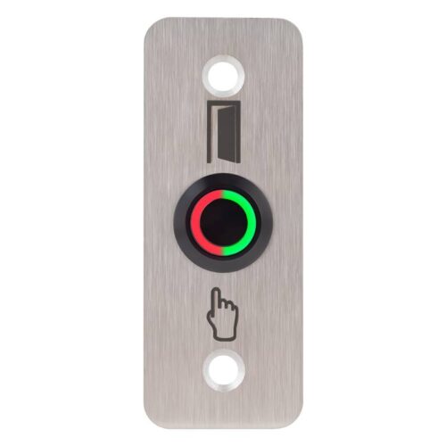 pbk-b-19-no-bk_led_-rdgn_frontled_rdgn.jpg Kimagasló felületű Ø19 mm-es nyomógomb(IP65) fekete házban 35 mm széles pajzzsal-NO - piros-zöld LED