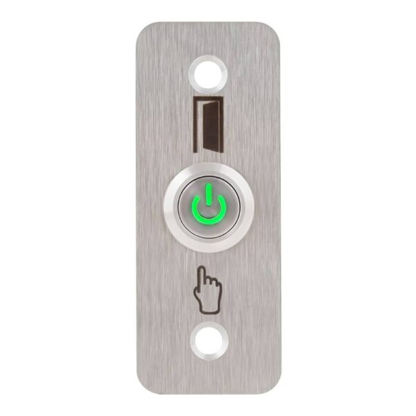 pbk-b-19l-nonc-rdgn_frontled_gr.jpg Kimagasló felületű Ø19 mm-es bistabil nyomógomb(IP65) 35 mm széles pajzzsal-NO/NC piros-zöld LED