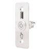 pbk-b-19l-nonc-rdgn_isoleft.jpg Kimagasló felületű Ø19 mm-es bistabil nyomógomb(IP65) 35 mm széles pajzzsal-NO/NC piros-zöld LED