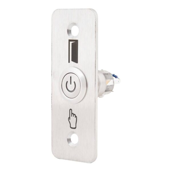 pbk-b-19l-nonc-rdgn_isoleft.jpg Kimagasló felületű Ø19 mm-es bistabil nyomógomb(IP65) 35 mm széles pajzzsal-NO/NC piros-zöld LED