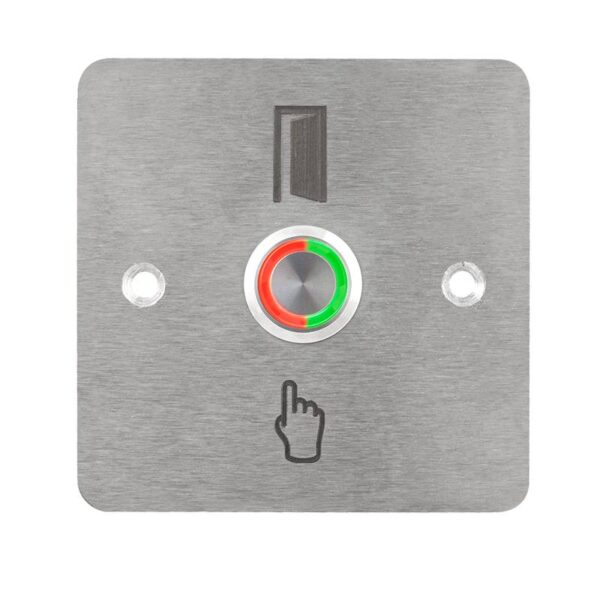 pbk-c-19-nonc_led_-rdgn_front_800x800.jpg Kimagasló felületű Ø19 mm-es nyomógomb(IP65) 86 mm széles pajzzsal-NO/NC - piros-zöld LED