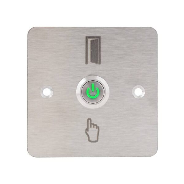pbk-c-19l-nonc-rdgn_frontled_gr.jpg Kimagasló felületű Ø19 mm-es bistabil nyomógomb(IP65) 86 mm széles pajzzsal-NO/NC piros-zöld LED